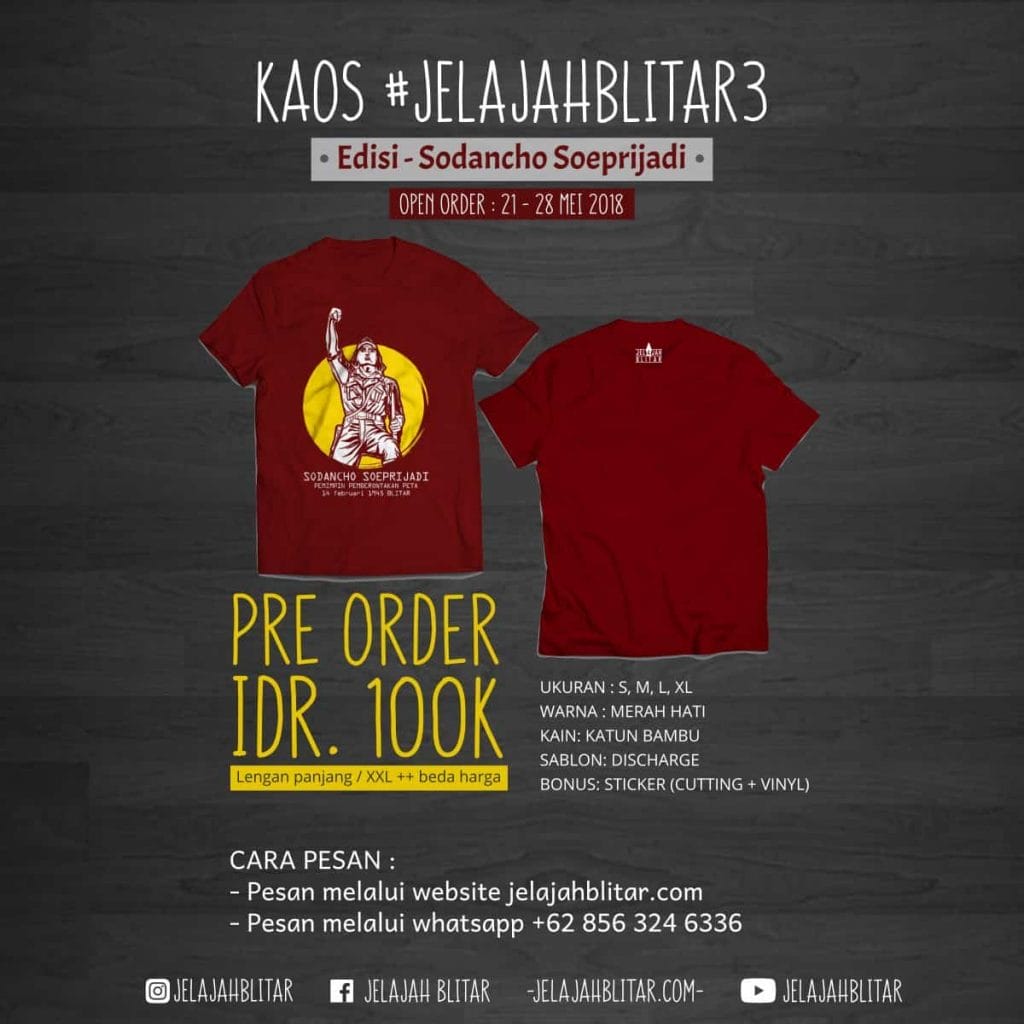 Pre Order Kaos Jelajah Blitar 3 - Jelajah Blitar